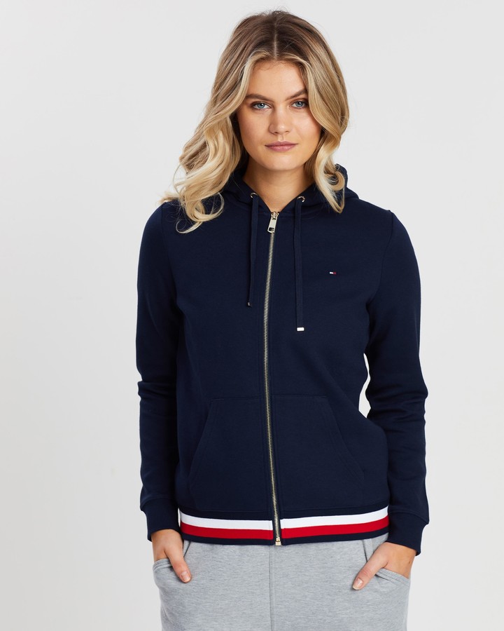 Tommy Hilfiger Women's Navy Hoodies - Heritage Zip-Through Hoodie - Size M  at The Iconic - ShopStyle