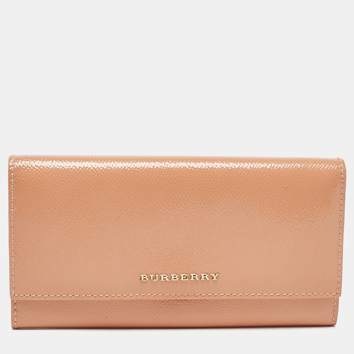Burberry Coral Patent Leather Flap Continental Wallet - ShopStyle