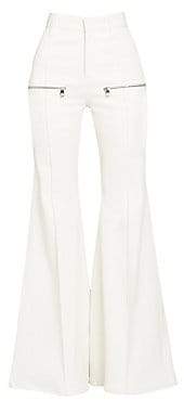Chloé Women's Stretch Denim Flare Leg Jeans with Front Pockets