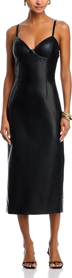 FORE Faux Leather Strap Dress