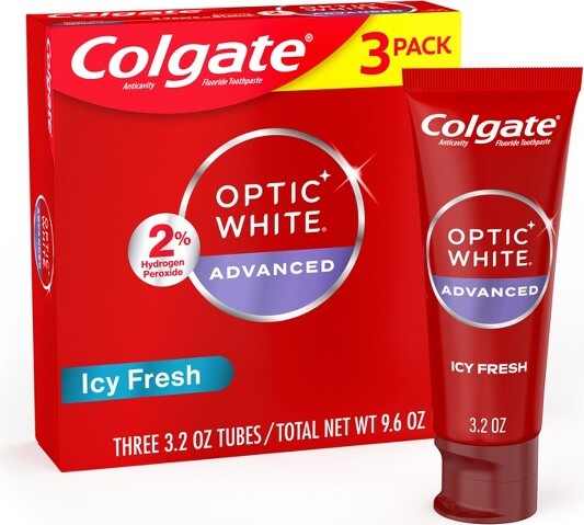 Colgate ColgateOpticWhiteAdvWhiteningToothpasteIcyFresh-3.2oz/3pk