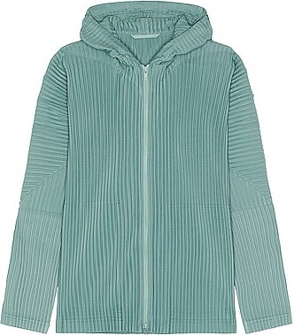 Homme Plissé Issey Miyake Issey Miyake Pleated Zip Hoodie in Grey -  ShopStyle