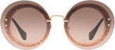 Thumbnail for your product : Miu Miu Mu 10rs 64 Pink Round Sunglasses
