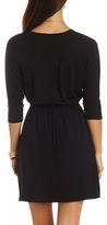 Thumbnail for your product : Charlotte Russe Dolman Sleeve Knit Surplice Dress