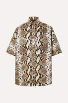 Thumbnail for your product : Pushbutton - Snake-effect Faux Leather Shirt - Snake print