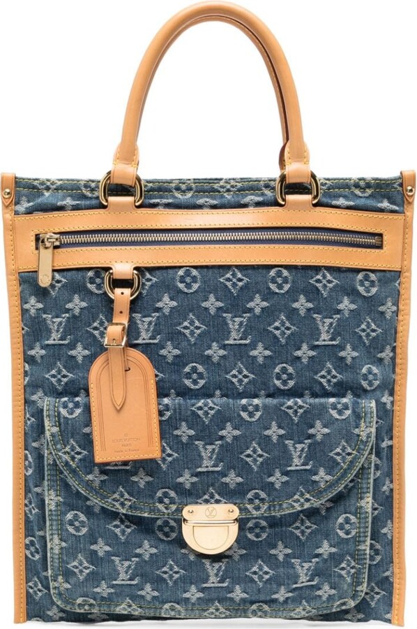 Louis Vuitton pre-owned limited edition Sunbeam denim tote bag, A5 PVC BAG  BLUE