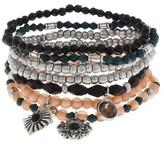Thumbnail for your product : Women's Stretch Bracelet Set with Faceted Acrylic Beads, Seed Beads, Faux Cat Eye, Textured Charms- Peach