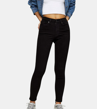 Topshop Tall Jamie skinny jeans in black - ShopStyle