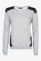 Thumbnail for your product : Select Fashion Fashion Womens Grey Pu Panel Sweat - size 6