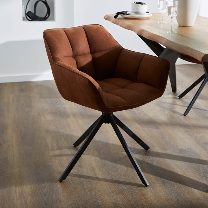 Dunelm Henson Swivel Dining Chair, Porter Suede Tan ShopStyle