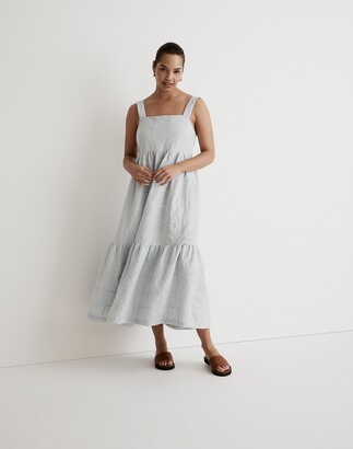 Madewell Petite Cicely Tiered Midi Dress in Patchwork - ShopStyle