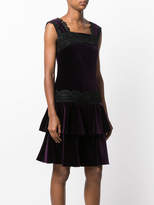 Thumbnail for your product : Alberta Ferretti lace trim and frill dress