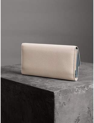 Burberry D-ring Grainy Leather Continental Wallet