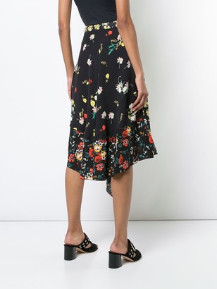 Derek Lam Asymmetrical Mixed Print Skirt