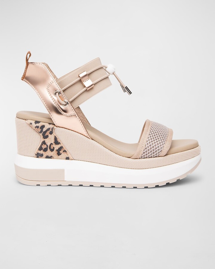 Nero Giardini Platform Wedge Sandals with Bungee Detail ShopStyle