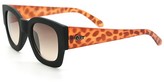 Thumbnail for your product : Gwen Stefani Quay Eyeware Polygon Sunglasses in Black and Leopard as seen on