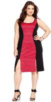Thumbnail for your product : Love Squared Plus Size Striped Bodycon Midi Dress