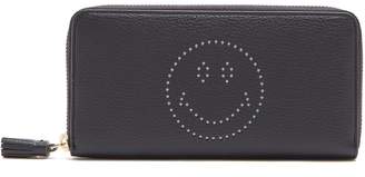 Anya Hindmarch Smiley zip-around leather continental wallet