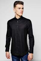 Thumbnail for your product : boohoo Slim Fit Stretch Bar Collar Shirt