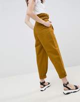 Thumbnail for your product : ASOS Design DESIGN paper bag waist pants in mustard