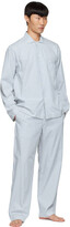 Thumbnail for your product : Tekla Blue & White Organic Cotton Pyjama Shirt