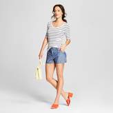 Thumbnail for your product : A New Day Women's Striped Fitted Elbow 3/4 Sleeve T-Shirt - A New Day White/Navy