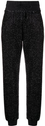 metallic track pants