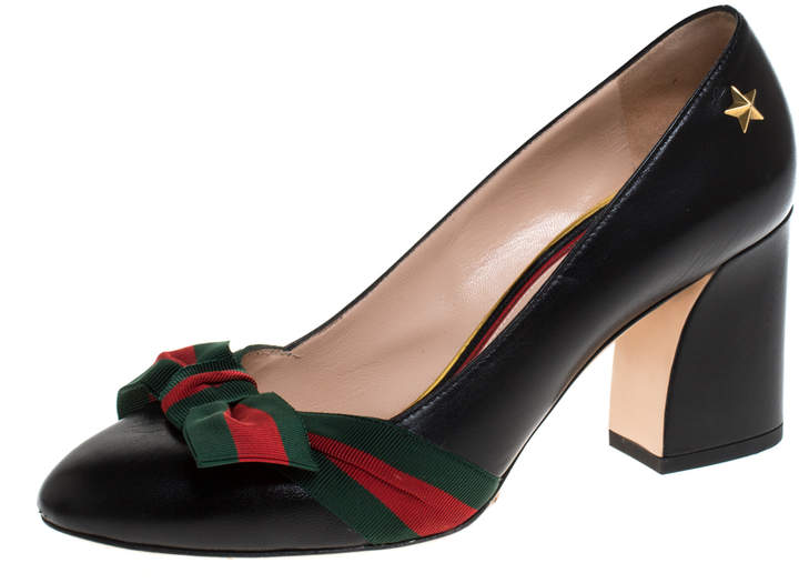gucci block heel pump