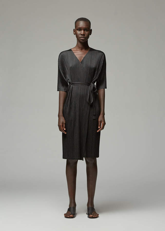 three quarter sleeve wrap dress