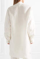 Thumbnail for your product : Loewe Asymmetric Oversized Striped Linen-blend Shirt - Off-white