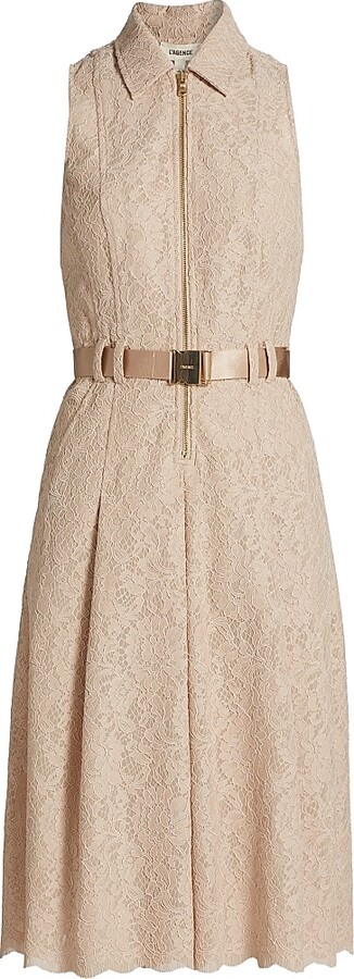 L'Agence Women's Kylo Cotton-Blend Lace Belted Shirtdress - Natural - Size 00