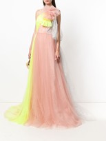 Thumbnail for your product : DELPOZO Contrast Flared Maxi Dress