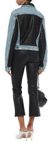 Thumbnail for your product : Amiri Leather-paneled Distressed Denim Jacket