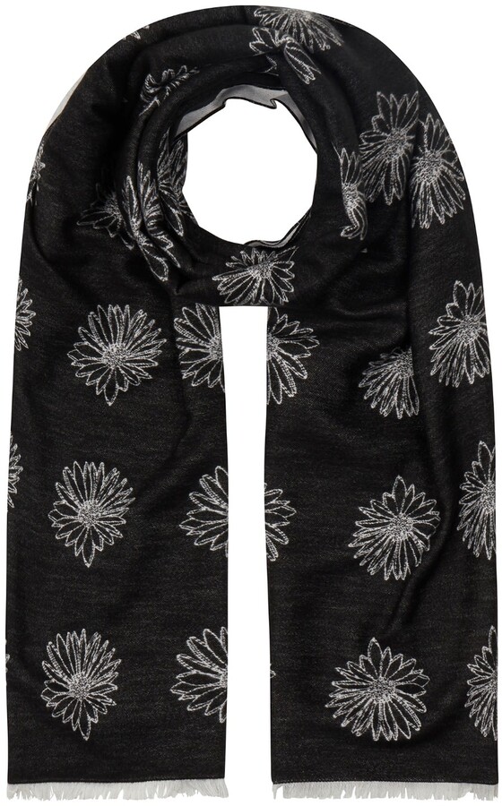 Black White Floral Scarf | Shop the world's largest collection of 