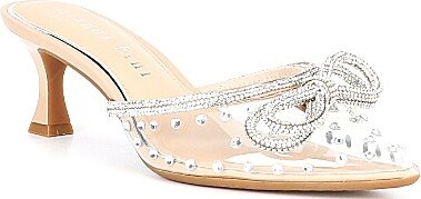 Gianni Bini Kamilla Clear Rhinestone Embellished Bow Mules