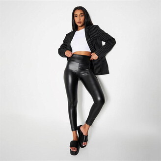 Tall Black Faux Leather High Waisted Leggings