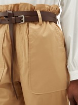 Thumbnail for your product : Sea Scott Paperbag-waist Cotton-blend Trousers - Camel