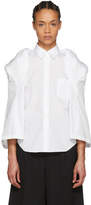 Comme des Garçons White Sculptural Sleeve Broadcloth Shirt