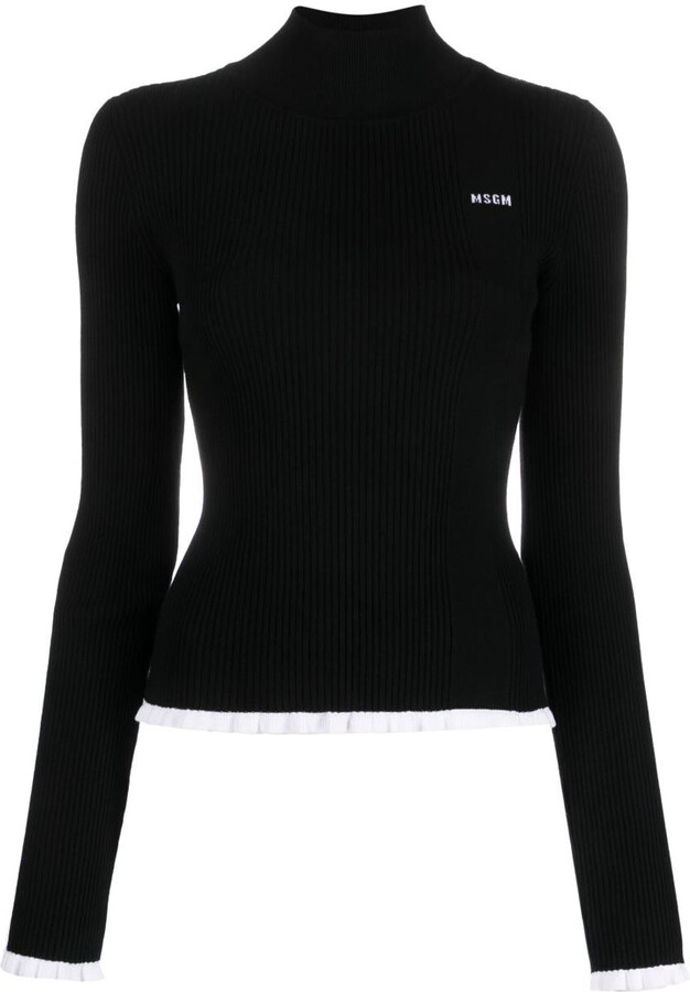 MSGM Intarsia logo jumper - ShopStyle Sweaters