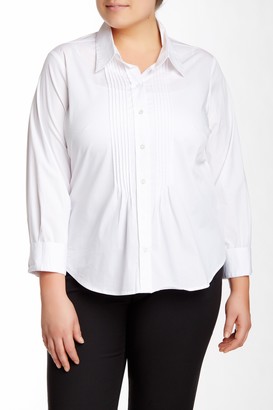 English Laundry Pintuck Solid Shirt (Plus Size)