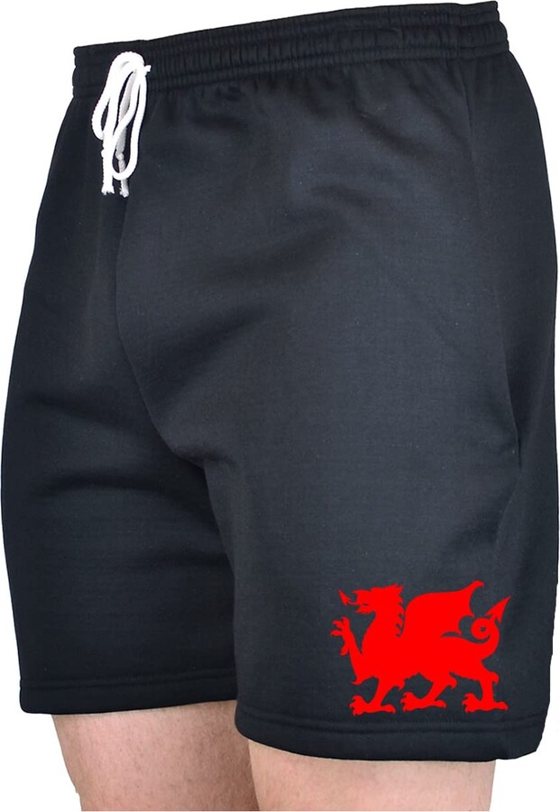 Big Tee Shirt Big Mens Wales Black Nation Fleece Type Shorts England