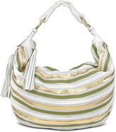 Thumbnail for your product : Fontanelli Cream Leather Striped Suede Gusset Hobo Bag
