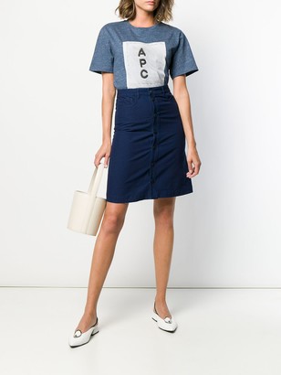 A.P.C. button-through A-line skirt