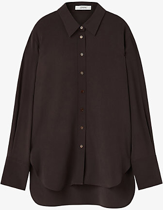 Joseph Womens Cocoa Joe Crepe-De-Chine Silk Blouse 18