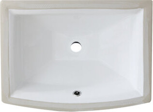 Nantucket Sinks 19.75 Inch Rectangular Arched Front Undermount Ceramic Vanity Sink UM-2016C-W in White