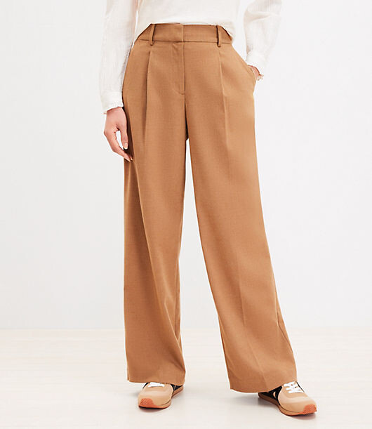 LOFT Peyton Trouser Pants in Heathered Brushed Flannel - ShopStyle