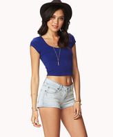Thumbnail for your product : Forever 21 Embroidered Denim Shorts