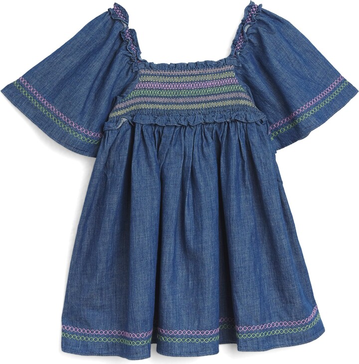 Zimmermann Kids Denim Shirred Tallow Dress ShopStyle
