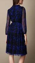 Thumbnail for your product : Burberry Floral Print Check Silk Dress
