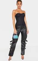 Thumbnail for your product : PrettyLittleThing Black Lace Satin Binding Boned Corset